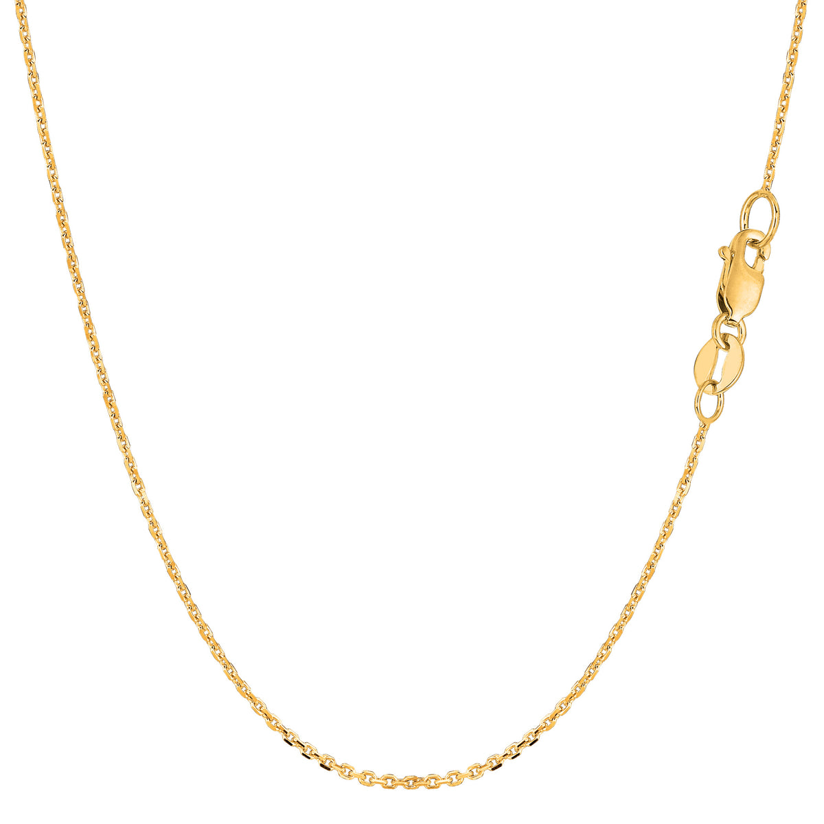 10k Yellow Gold Cable Link Chain Necklace, 1.1mm fine designer jewelry for men and women
