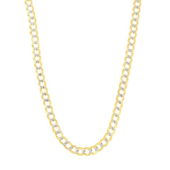 14k 2 Tone Yellow And White Gold Curb Chain Necklace, 3.6mm - JewelryAffairs