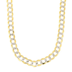 14k 2 Tone Yellow And White Gold Curb Chain Necklace, 5.7mm - JewelryAffairs