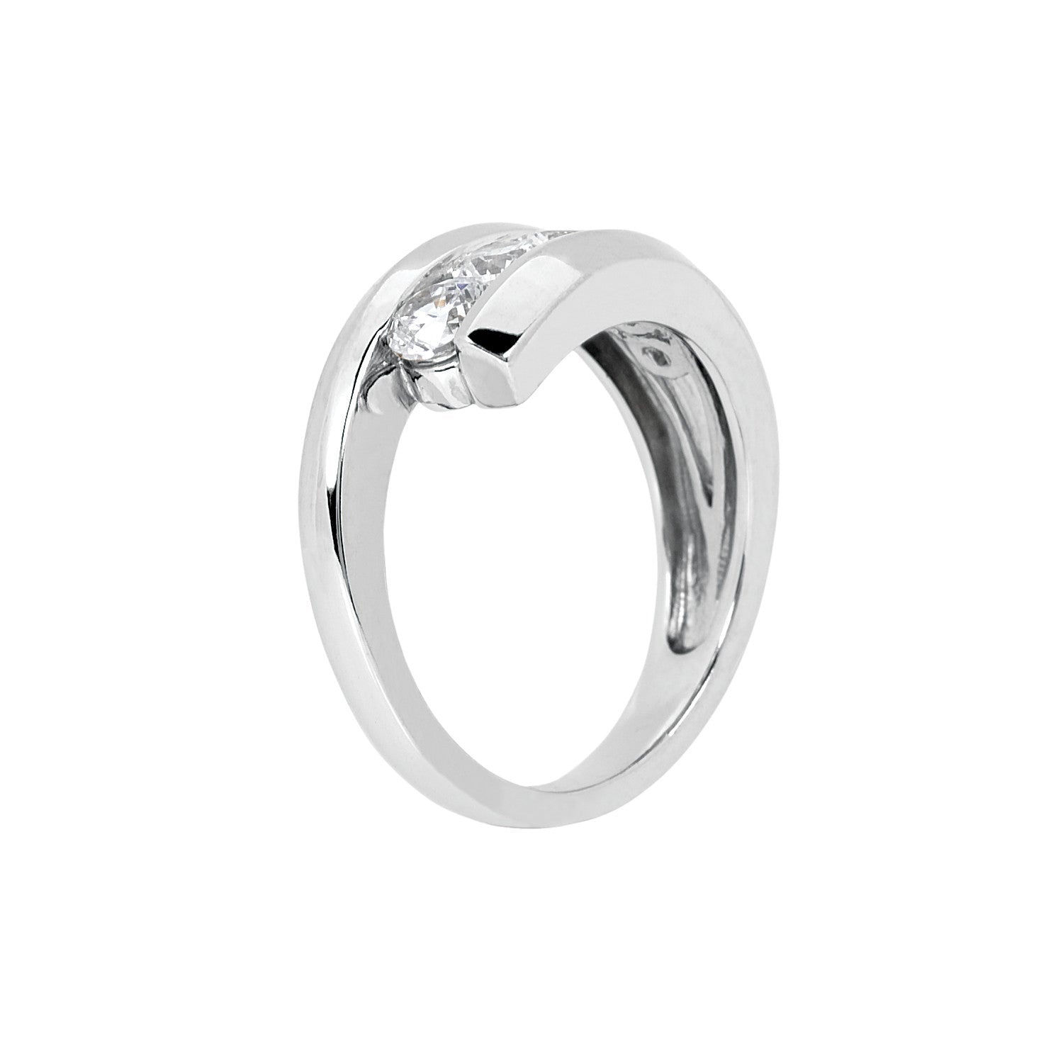 14K Gold Bezel Set Diamond Journey Ring (0.31 ctw) - JewelryAffairs
