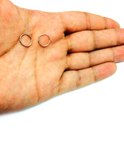 14K Gold Round Endless Hoop Earrings, 10mm