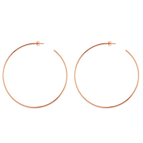 14k Gold Round Large Hoop Earrings, Diameter 75 mm