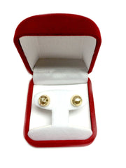 14k Gold Shiny Diamond Cut Round Stud Earrings, 10mm - JewelryAffairs
