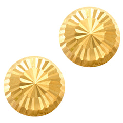 14k Gold Shiny Diamond Cut Round Stud Earrings, 10mm - JewelryAffairs