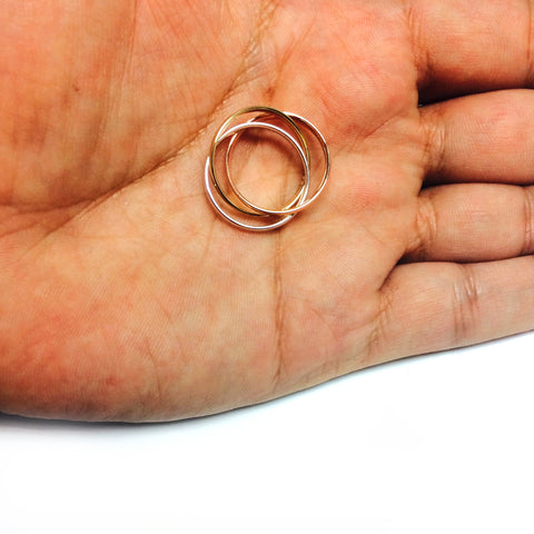 14K Gold Trinity Tri-Color Rolling Ring