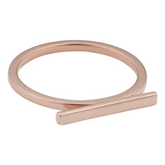 14k Rose Gold 2mm Horizontal Bar Ring - JewelryAffairs