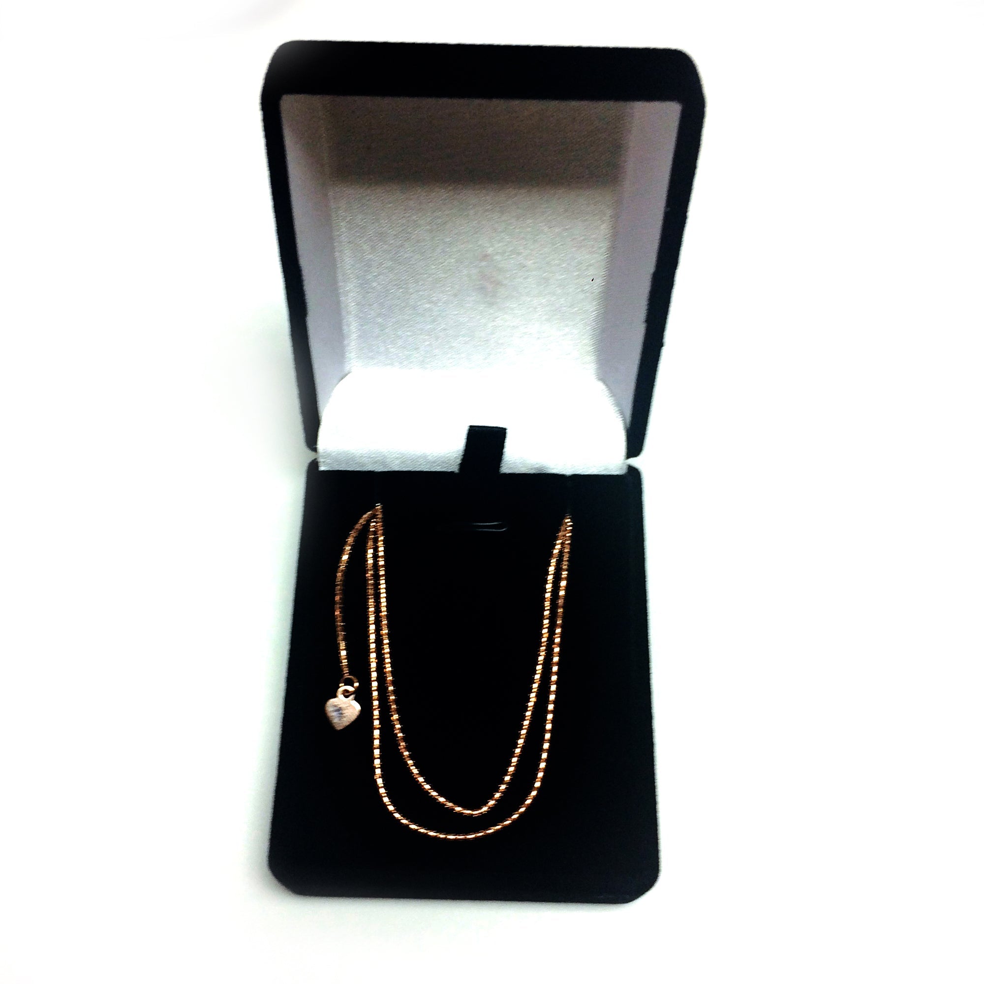 14k Rose Gold Adjustable Popcorn Link Chain Necklace, 1.3mm, 22" - JewelryAffairs