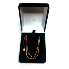 14k Rose Gold Adjustable Popcorn Link Chain Necklace, 1.3mm, 22" - JewelryAffairs