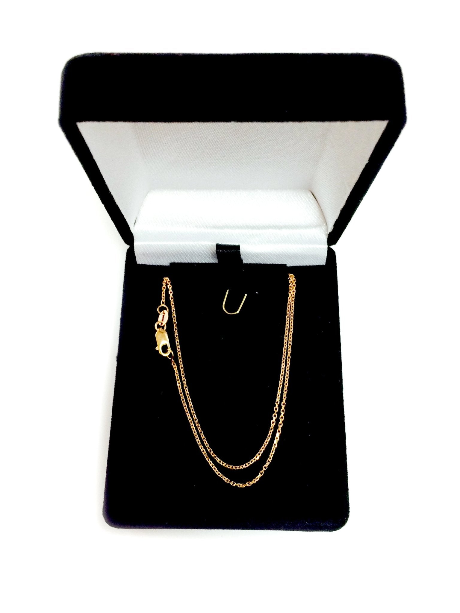 14k Rose Gold Cable Link Chain Necklace, 1.1mm - JewelryAffairs