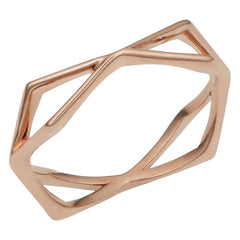14k Rose Gold Geometric Shape Ring - JewelryAffairs