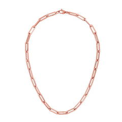 14k Rose Gold Paperclip Chain Necklace, 6mm - JewelryAffairs