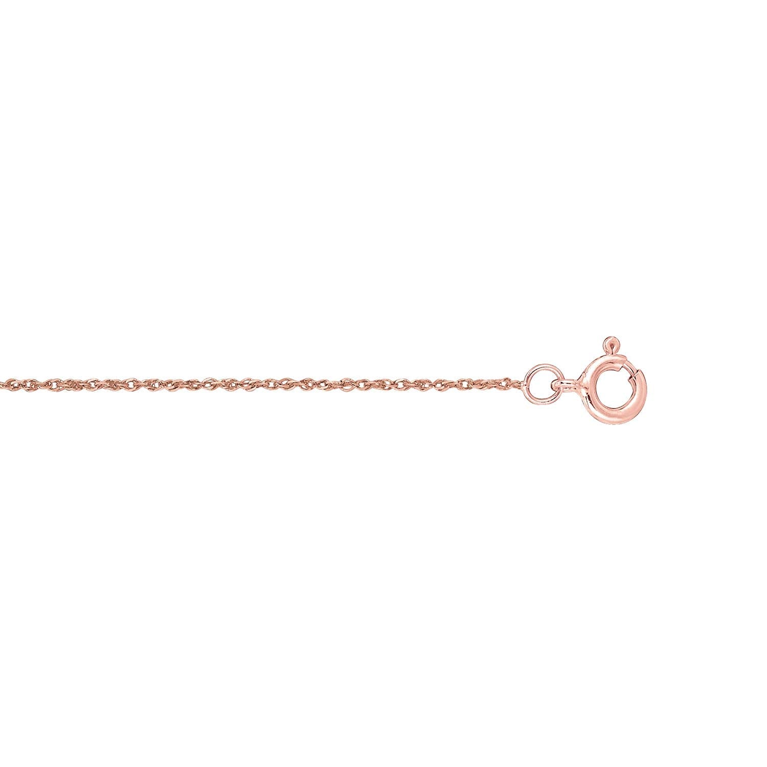 14k Rose Gold Rope Chain Necklace, 0.5mm - JewelryAffairs