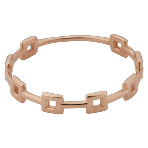 14k Rose Gold Square Station Ring