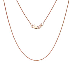 14k Rose Gold Wheat Chain Necklace, 1mm, 18" - JewelryAffairs