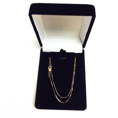 14k Rose Solid Gold Mirror Box Chain Necklace, 0.6mm - JewelryAffairs