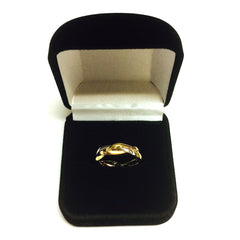 14K Tri - Color Gold Intertwined Braided Ring, 5mm - JewelryAffairs