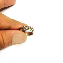 14k Tricolor Gold Triple Band Stackable Style Ring - JewelryAffairs