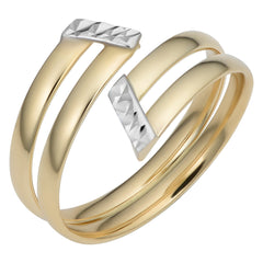 14k Two Tone Gold Double Bypass Ring - JewelryAffairs