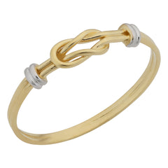 14k Two Tone Gold High Polish Love Knot Ring - JewelryAffairs