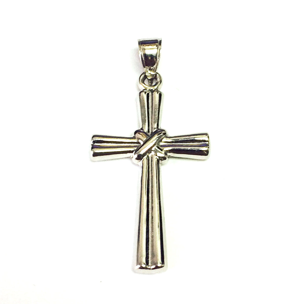 14k White Gold Polished Cross Pendant - JewelryAffairs