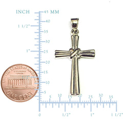 14k White Gold Polished Cross Pendant - JewelryAffairs