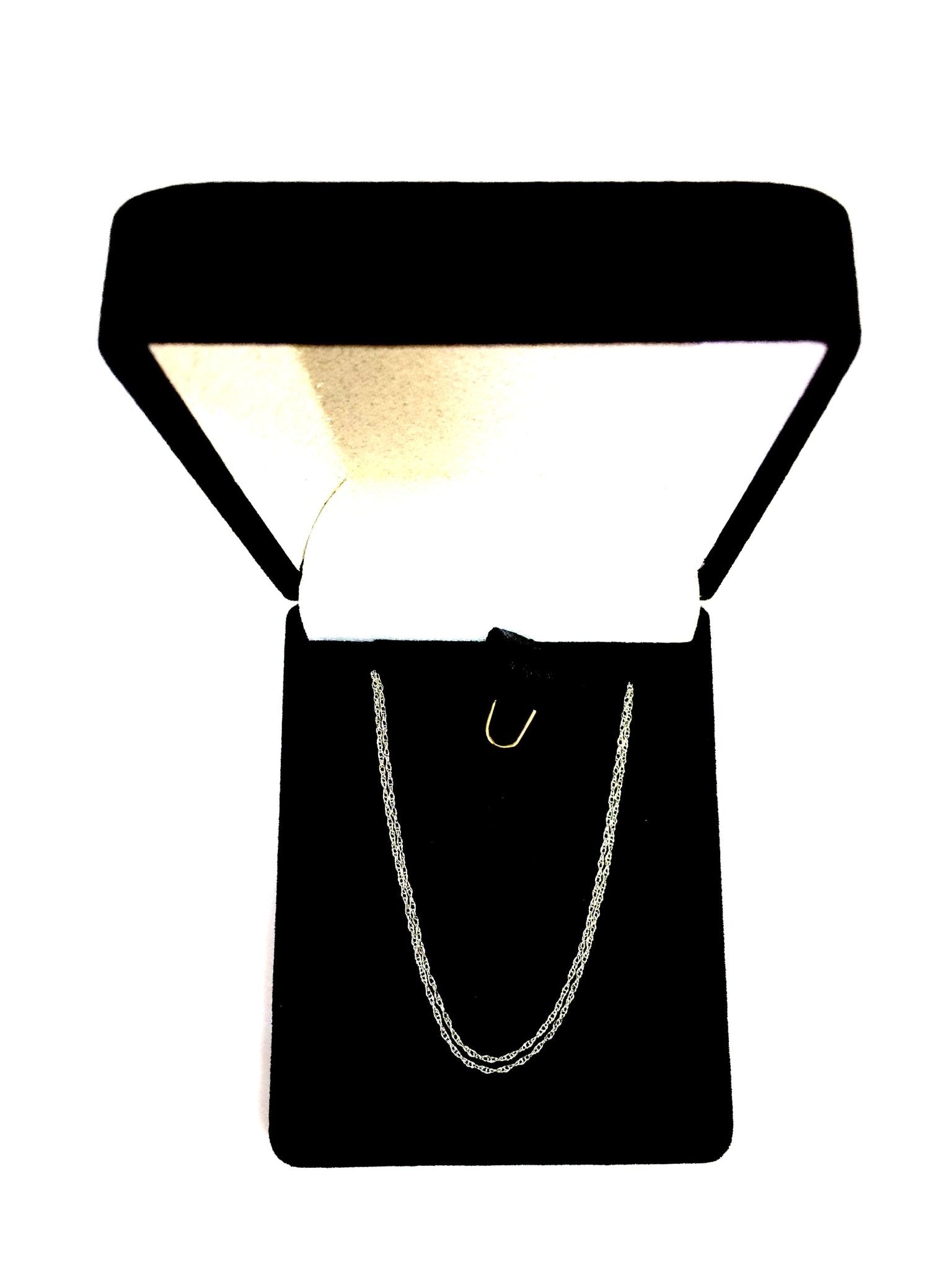 14k White Gold Rope Chain Necklace, 0.5mm - JewelryAffairs