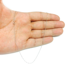 14k White Gold Rope Chain Necklace, 0.7mm
