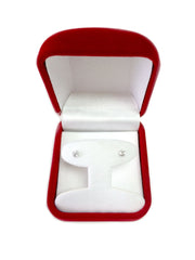 14k White Gold Round Cut White Cubic Zirconia Stud Earrings