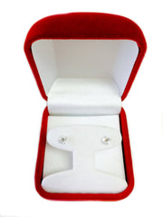14k White Gold Round Cut White Cubic Zirconia Stud Earrings