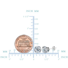 14k White Gold Round Cut White Cubic Zirconia Stud Earrings
