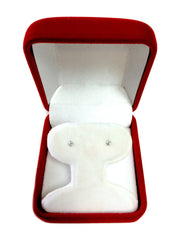 14k White Gold Round Cut White Cubic Zirconia Stud Earrings