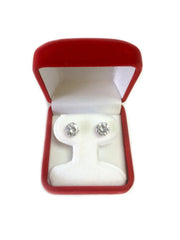 14k White Gold Round Cut White Cubic Zirconia Stud Earrings