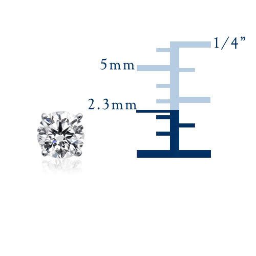 14k White Gold Round Diamond Stud Earrings (0.10 cttw H - I Color, VS2 Clarity) - JewelryAffairs