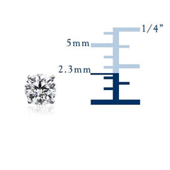 14k White Gold Round Diamond Stud Earrings (0.10 cttw H - I Color, VS2 Clarity) - JewelryAffairs