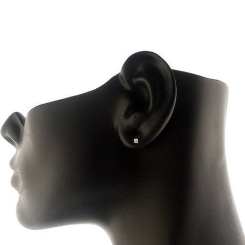 14k White Gold Round Diamond Stud Earrings (0.10 cttw H-I Color, VS2 Clarity)