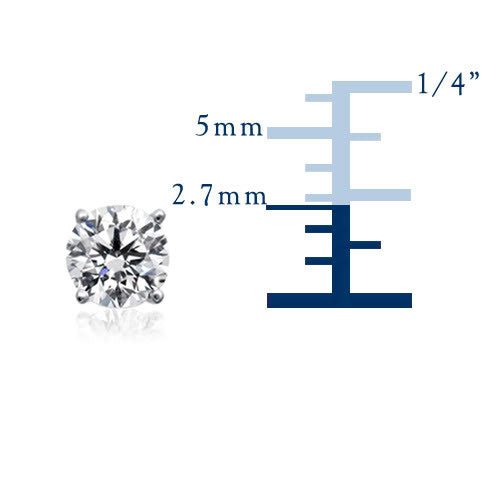 14k White Gold Round Diamond Stud Earrings (0.15 cttw F - G Color, SI2 Clarity) - JewelryAffairs