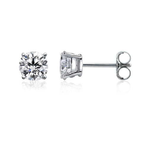 14k White Gold Round Diamond Stud Earrings (0.25 cttw E-F Color, SI2 Clarity)