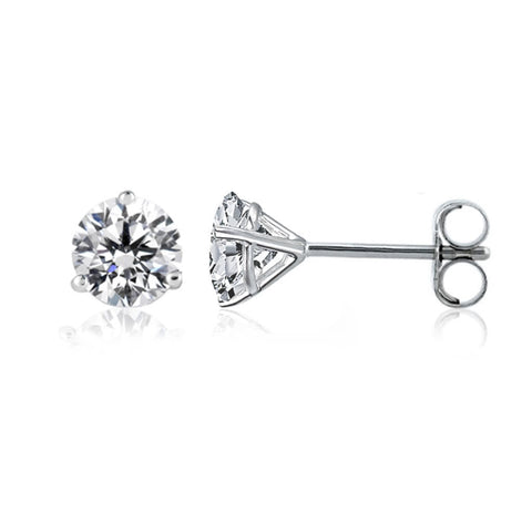 14k White Gold Round Diamond Stud Martini Earrings (0.25 cttw F-G Color, SI2 Clarity)