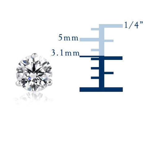 14k White Gold Round Diamond Stud Martini Earrings (0.25 cttw F-G Color, SI2 Clarity)