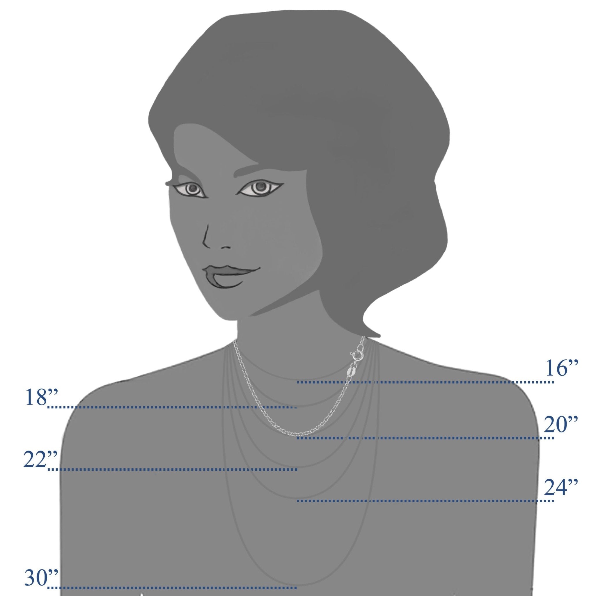 14k White Gold Round Rolo Link Chain Necklace, 1.85mm - JewelryAffairs