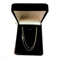 14k White Gold Round Wheat Chain Necklace, 1.0mm - JewelryAffairs