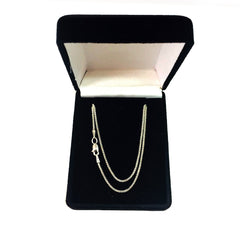 14k White Gold Round Wheat Chain Necklace, 1.2mm - JewelryAffairs