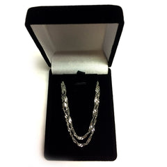 14k White Gold Singapore Chain Necklace, 2.1mm - JewelryAffairs
