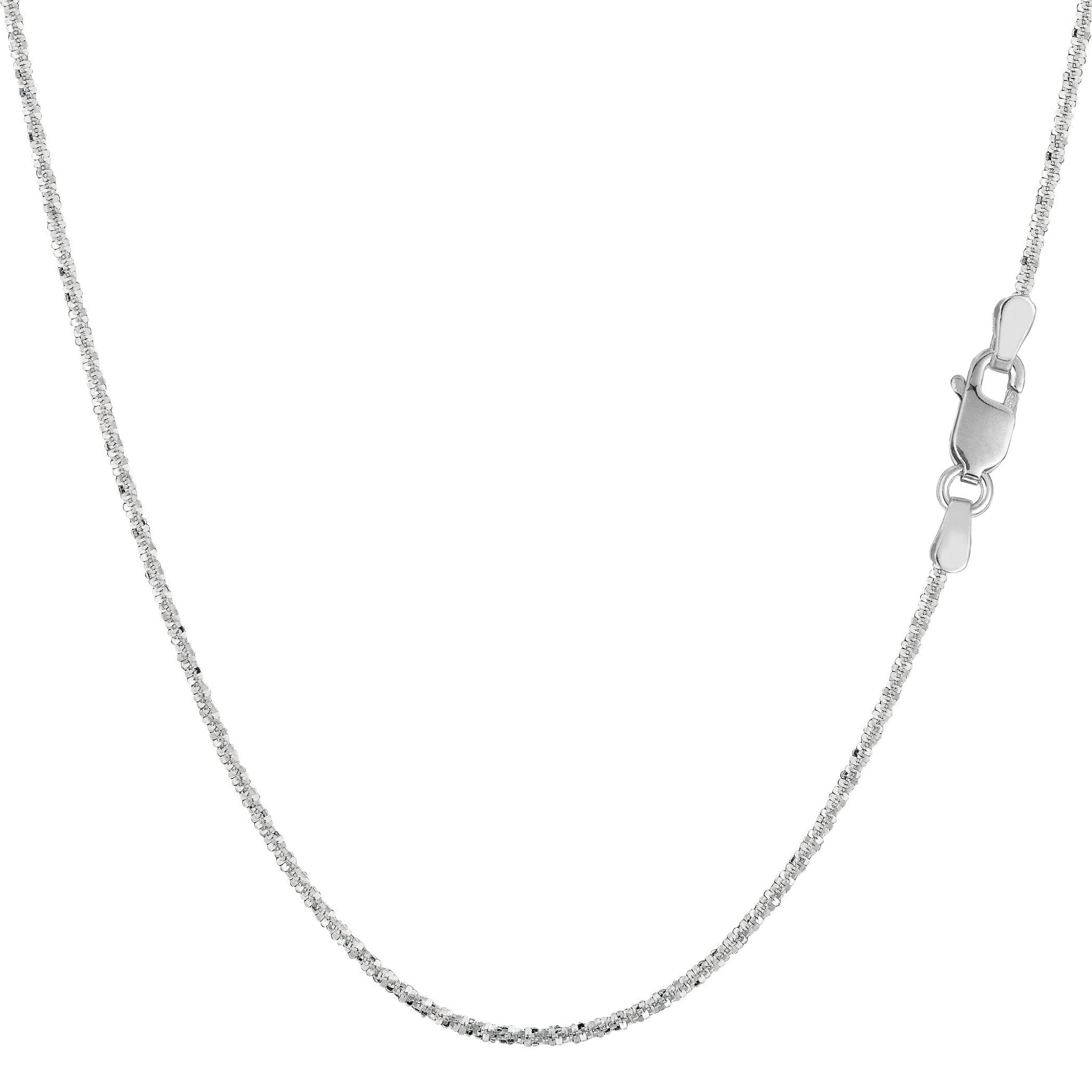 14k White Gold Sparkle Chain Necklace, 0.9mm - JewelryAffairs