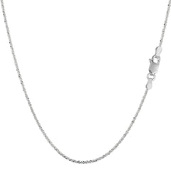 14k White Gold Sparkle Chain Necklace, 0.9mm - JewelryAffairs
