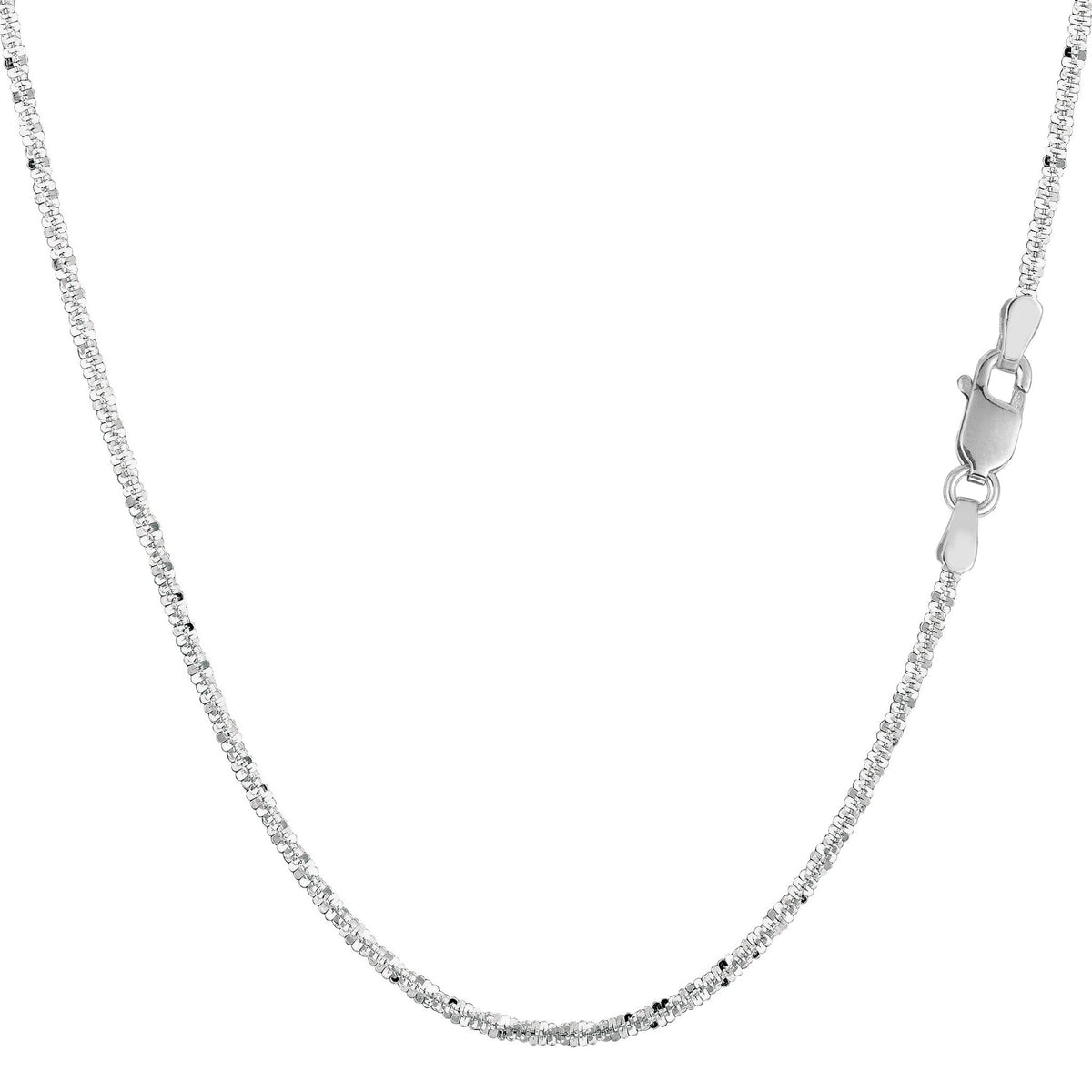 14k White Gold Sparkle Chain Necklace, 1.5mm - JewelryAffairs