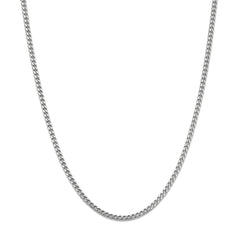 14k White Solid Gold Franco Chain Necklace, 1.8mm - JewelryAffairs