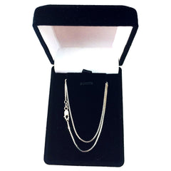 14k White Solid Gold Mirror Box Chain Necklace, 1.0mm - JewelryAffairs