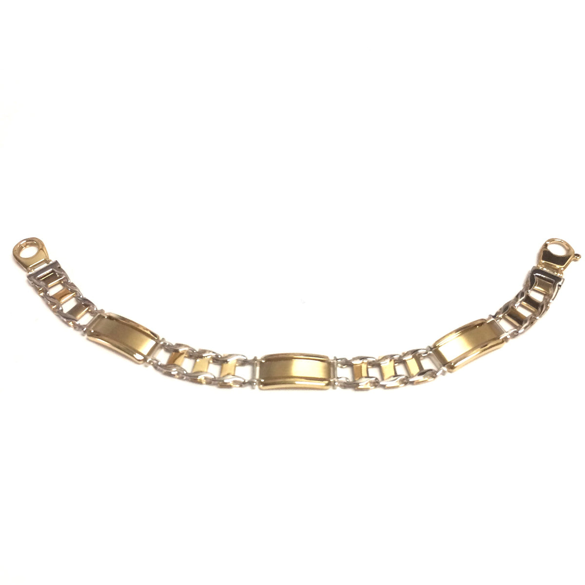 14k Yellow And White Gold Rolex Link Mens Bracelet, 8.5" - JewelryAffairs