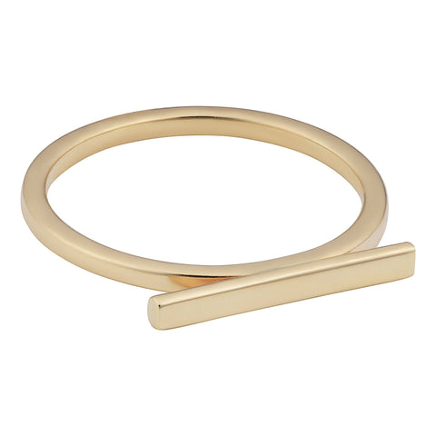 14k Yellow Gold 2mm Horizontal Bar Ring